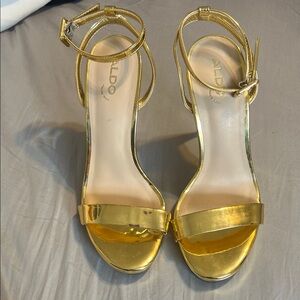 Aldo Shiny Gold Heels